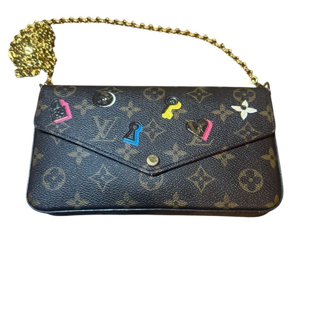 LOUIS VUITTON Limited Edition LV Love Lock Pochette Felicie Clutch Wallet WOC - Picture 3 of 12
